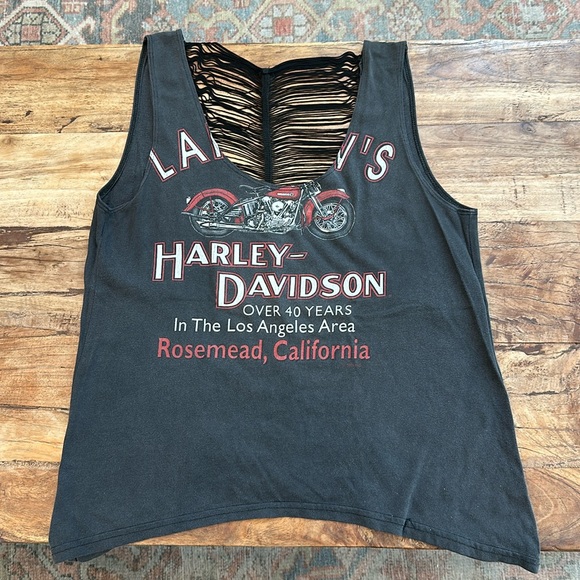 As Is Harley Davidson Vintage Tank Open Back with fringe - Picture 1 of 6